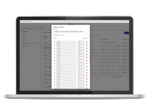 Custom material classification standard interface showing tailored data organization for specific project needs